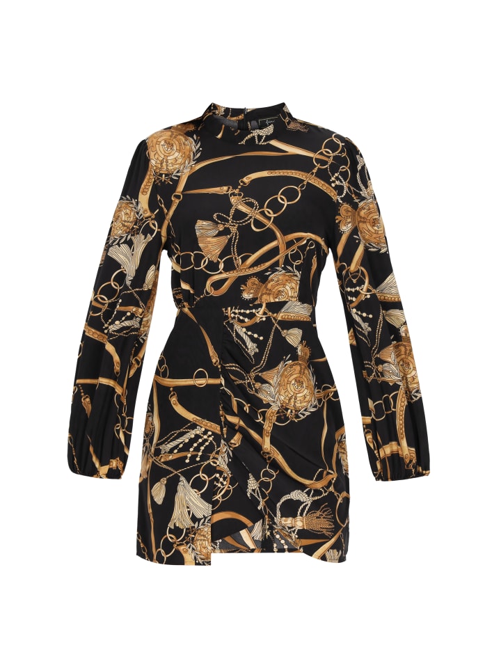 Women Dress in black multicolor