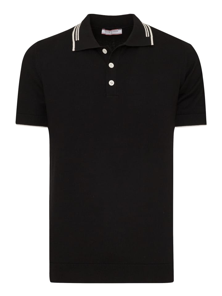 Polo Shirt Kurzarm in Schwarz