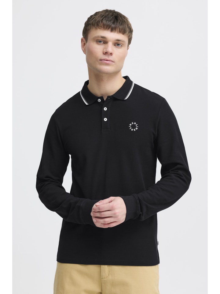 Langarm-Poloshirt SDHangor in Schwarz