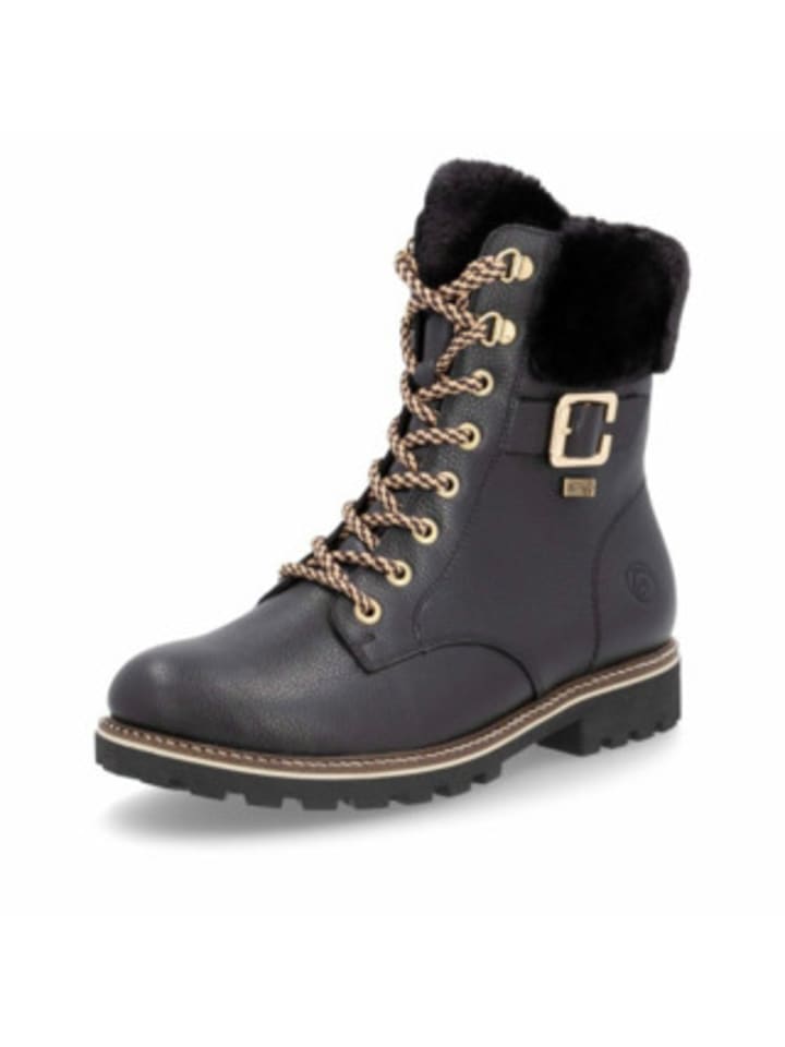 Schnür-Stiefeletten in schwarz