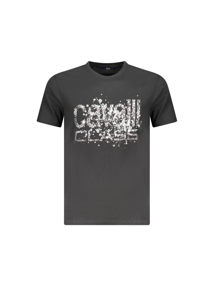 Schwarz Baumwolle Herren T-Shirt