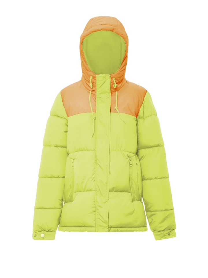 Damen Wattierte Steppjacke in Saure Limette Aprikose