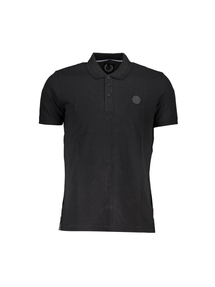 Schwarz Baumwolle Herren Polo Hemd