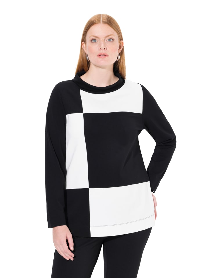 Langarmshirt in schwarz