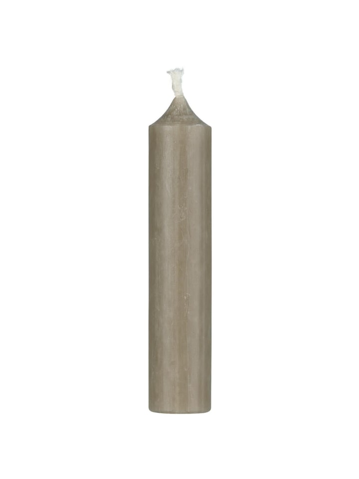 Rustikale Stabkerze 11 cm | Ø 2,2 cm in leinengrau