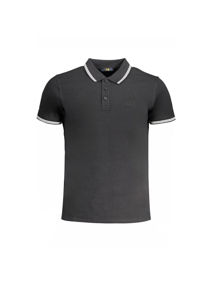 Schwarz Baumwolle Herren Polo