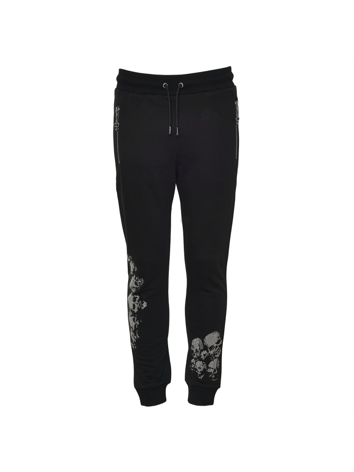 Little Silver Skull Jogginghose Schwarz