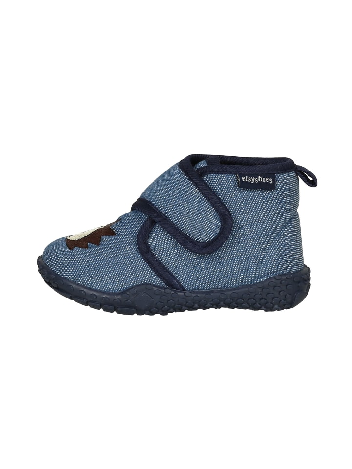 Hausschuh Igel in Jeansblau