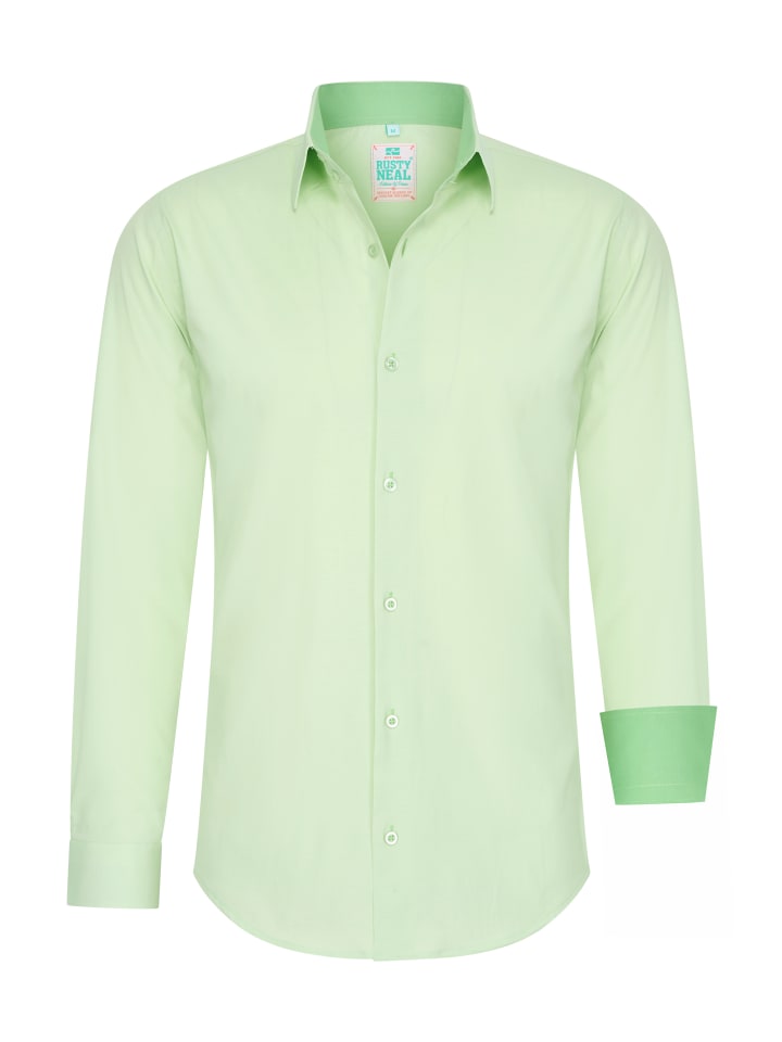 Pastell Hemd S - 6XL Slim Fit Cotton-Stretch in Mint