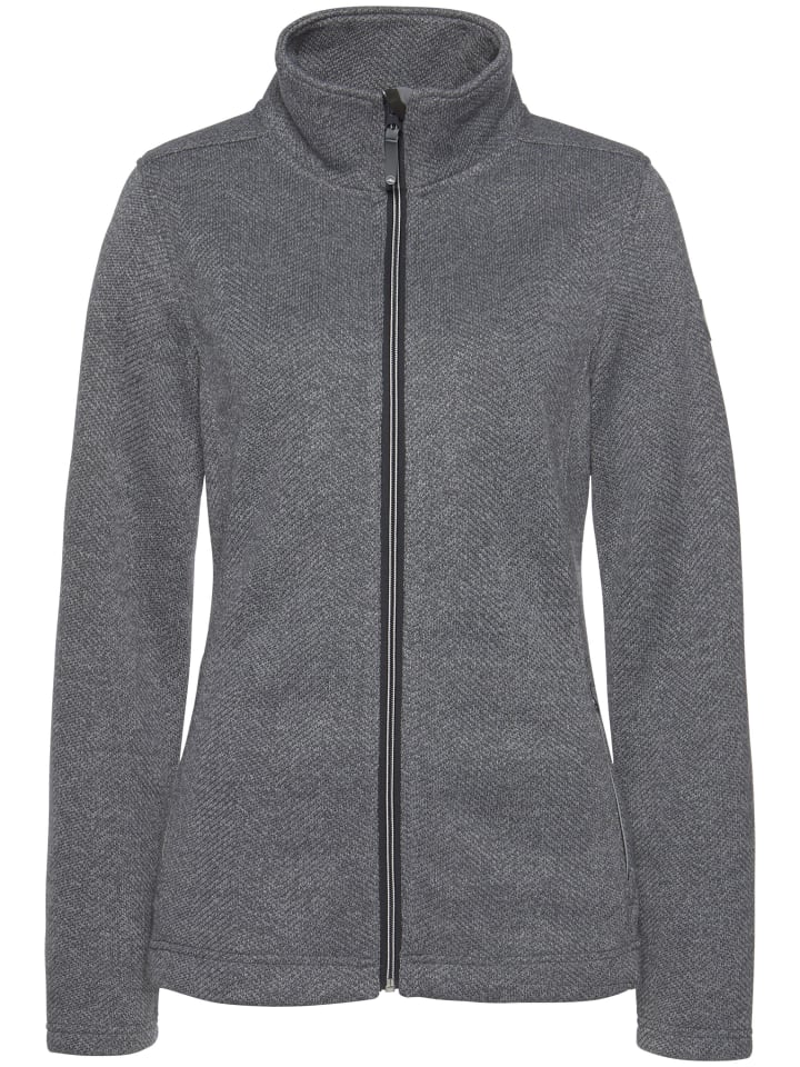 Strickfleecejacke in graumeliert