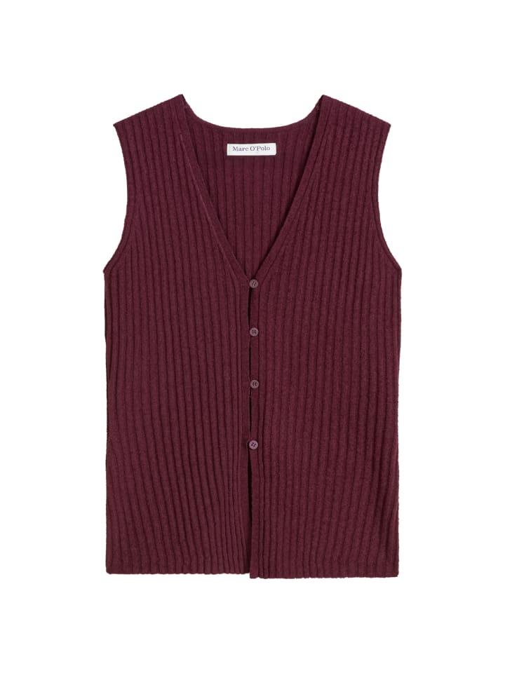 Weste slim in Merlot Red