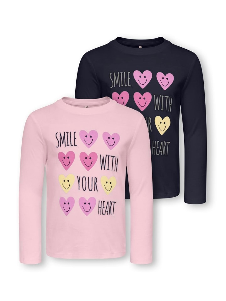 2er-Pack Langarmshirts Bio-Baumwolle Kmgcandy in pale lilac
