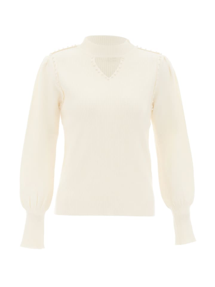 Damen Strickpullover in Wollweiss