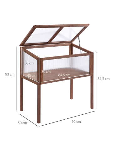 Outsunny Hochbeet in Braun 90L x 50B x 93H cm