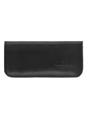 Windrose Nappa Schmuckkasten Leder 14 cm in schwarz