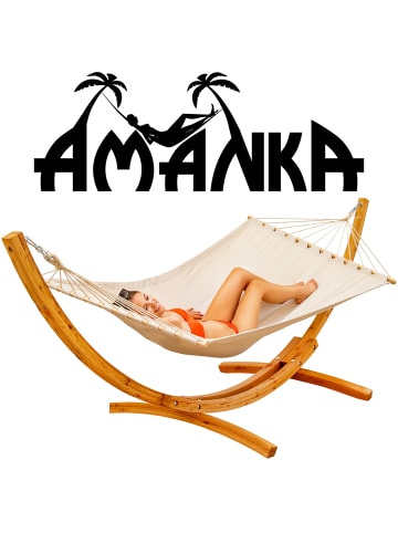 AMANKA Hängemattengestell Alina + Hängematte in beige
