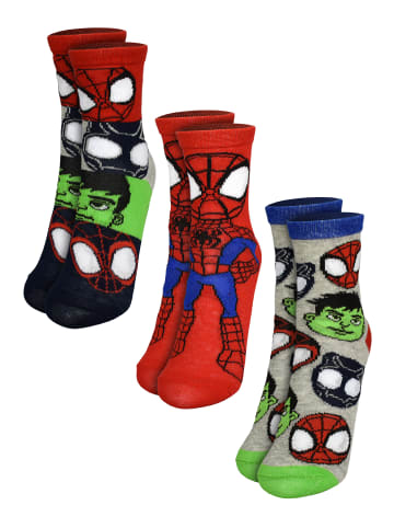 Spiderman 3er Pack Marvel Spidey Socken Spiderman Söckchen Strümpfe in Mehrfarbig