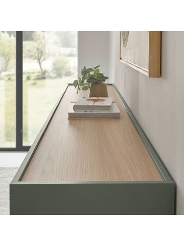 Furn.Design Wohnwand in Salbei Grün, Eiche 2-teilig, Wohnkombination mit XXL TV-Lowboard
