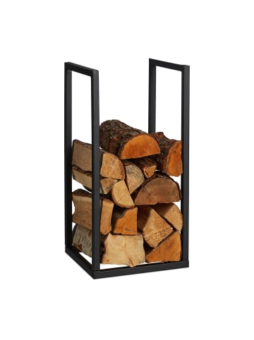 relaxdays Kaminholzregal in Schwarz - (B)30 x (H)60 x (T)30 cm
