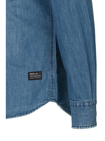 Replay Jeanshemd 7 Oz Indigo Cotton Denim in blau