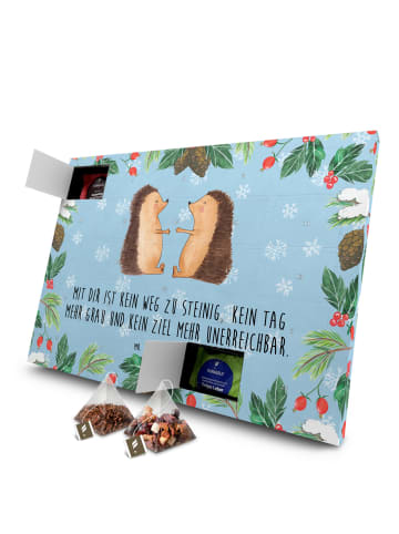 Mr. & Mrs. Panda Tee Adventskalender Igel Liebe mit Spruch in Eisblau