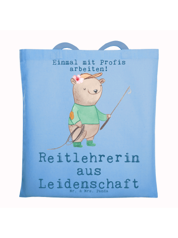 Mr. & Mrs. Panda Tragetasche Reitlehrerin Leidenschaft mit Spruch in Sky Blue