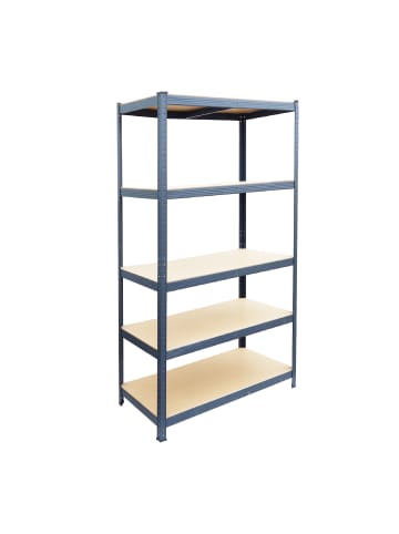 relaxdays Schwerlastregal "5 Ebenen" in Anthrazit - (B)100 x (H)180 x (T)30 cm