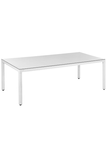 Beliani Gartentisch ITALY in Weiß - (W) 100 x (H) 74 x (L) 220 cm