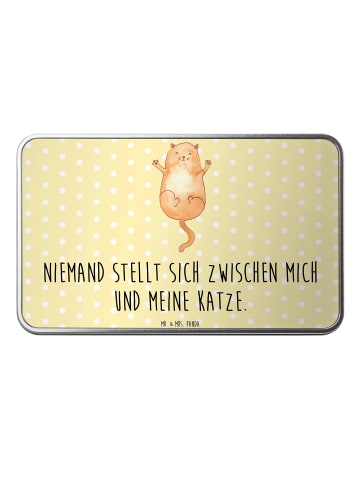 Mr. & Mrs. Panda Keksdose Katze Umarmen mit Spruch in Gelb Pastell