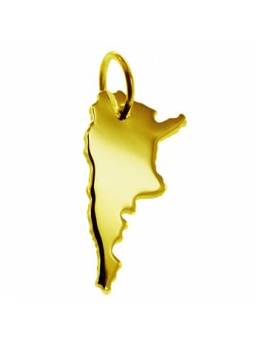 Schmuckador Anhänger der Landkarte Argentinien in massiv 333 Gelbgold in gold
