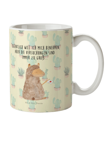 Mr. & Mrs. Panda Pott Alpaka Fahne mit Spruch in Kaktus Grün