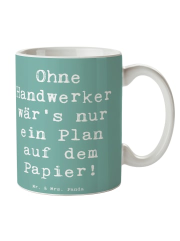 Mr. & Mrs. Panda Trinkbecher Spruch Handwerker Lebensart mit Spruch in Meeresbrise