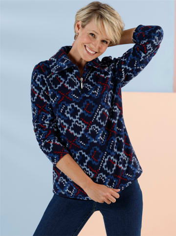 Sieh an! Fleece-Shirt in marine-bleu-bedruckt
