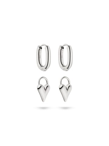 Tamaris Creolen Edgy Heart in silber