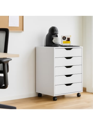 relaxdays Rollcontainer in Weiß - (B)48 x (H)66,5 x (T)39,5 cm