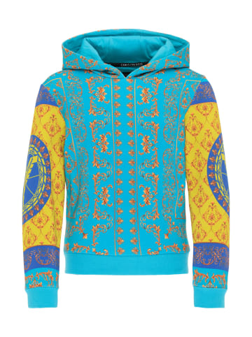 Carlo Colucci Hoodie ohne Reißverschluss Colavitti in Petrol