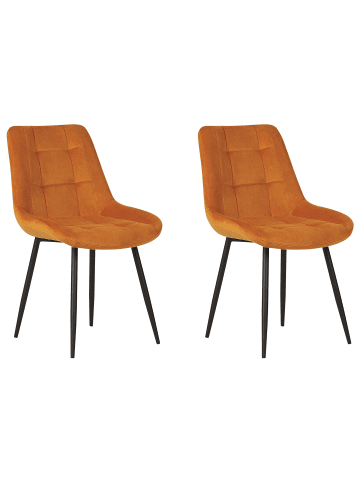 Beliani 2er-Set Esszimmerstuhl MELROSE in Orange/Schwarz