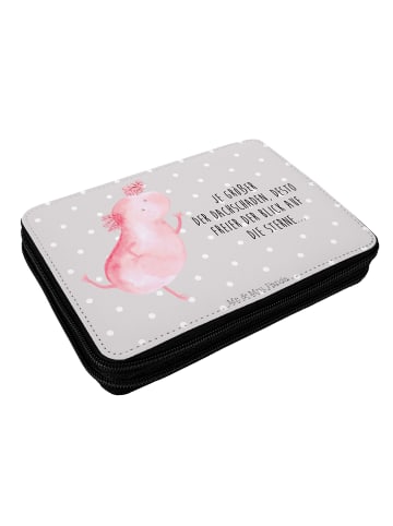 Mr. & Mrs. Panda Federmappe Axolotl Tanzen mit Spruch in Grau Pastell