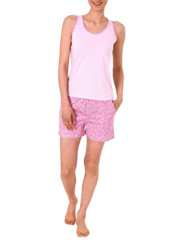 NORMANN Ärmelloser Achsel Shorty Pyjama Spitze - 44827 in rosa