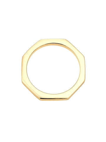 Elli Ring 925 Sterling Silber Hexagon, Geo in Gold