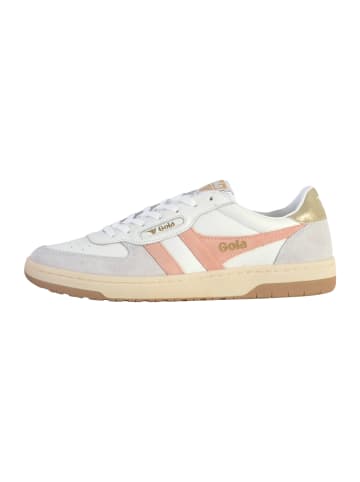 Gola Hawk-Sneaker aus Leder, flache Ausführung Weiß