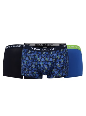 Tom Tailor Boxershort 3er Pack in Blau/Schwarz/Allover