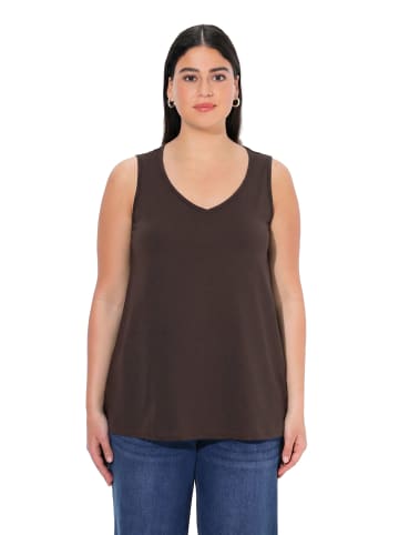 Ulla Popken Strick-Top in mahagoni