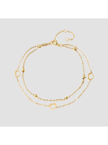 Adeliás Damen Armband aus Edelstahl 25 cm in gold