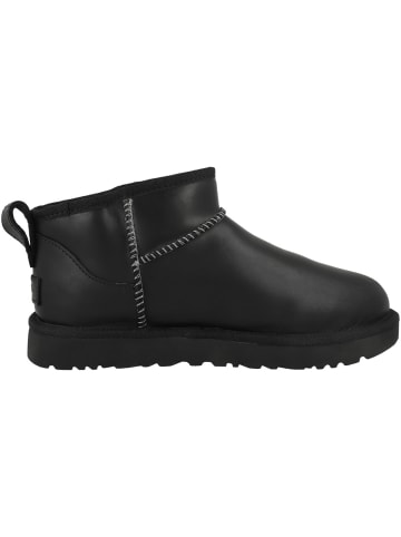 UGG Boots Classic Ultra Mini Lthr Regen in schwarz