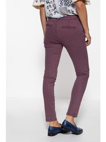 ATT Jeans ATT Jeans ATT JEANS Slim Fit Jeans mit Schiebeknopf und Paspeltaschen Valeria in aubergine