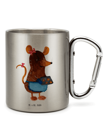 Mr. & Mrs. Panda Trinkbecher Edelstahl Maus Kekse ohne Spruch in Silber