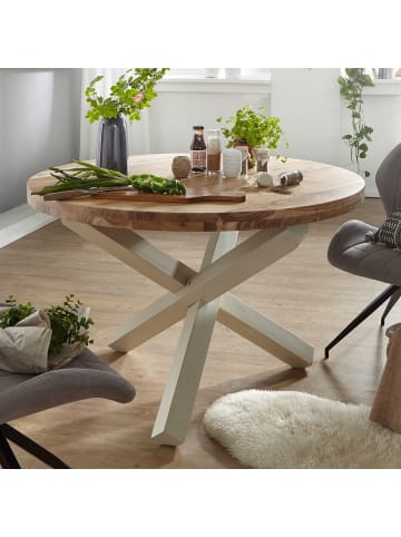 KADIMA DESIGN Design Esszimmertisch BOHA rund Ø 120 cm x 75 cm Massiv-Holz in Akazie