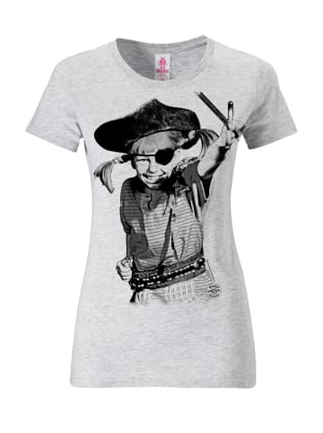 Logoshirt T-Shirt Pippi Langstrumpf - Pirat in grau-meliert