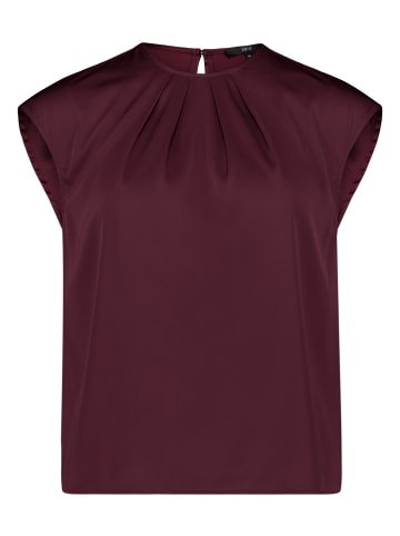 Zero Satin-Bluse mit Rundhalsausschnitt in Dark Aubergine